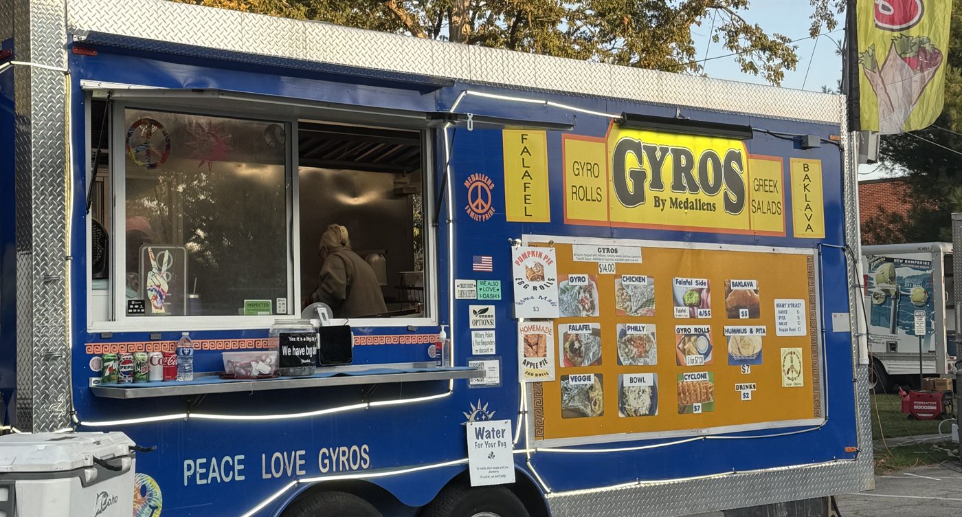 The Medallens Gyros food truck with menu board